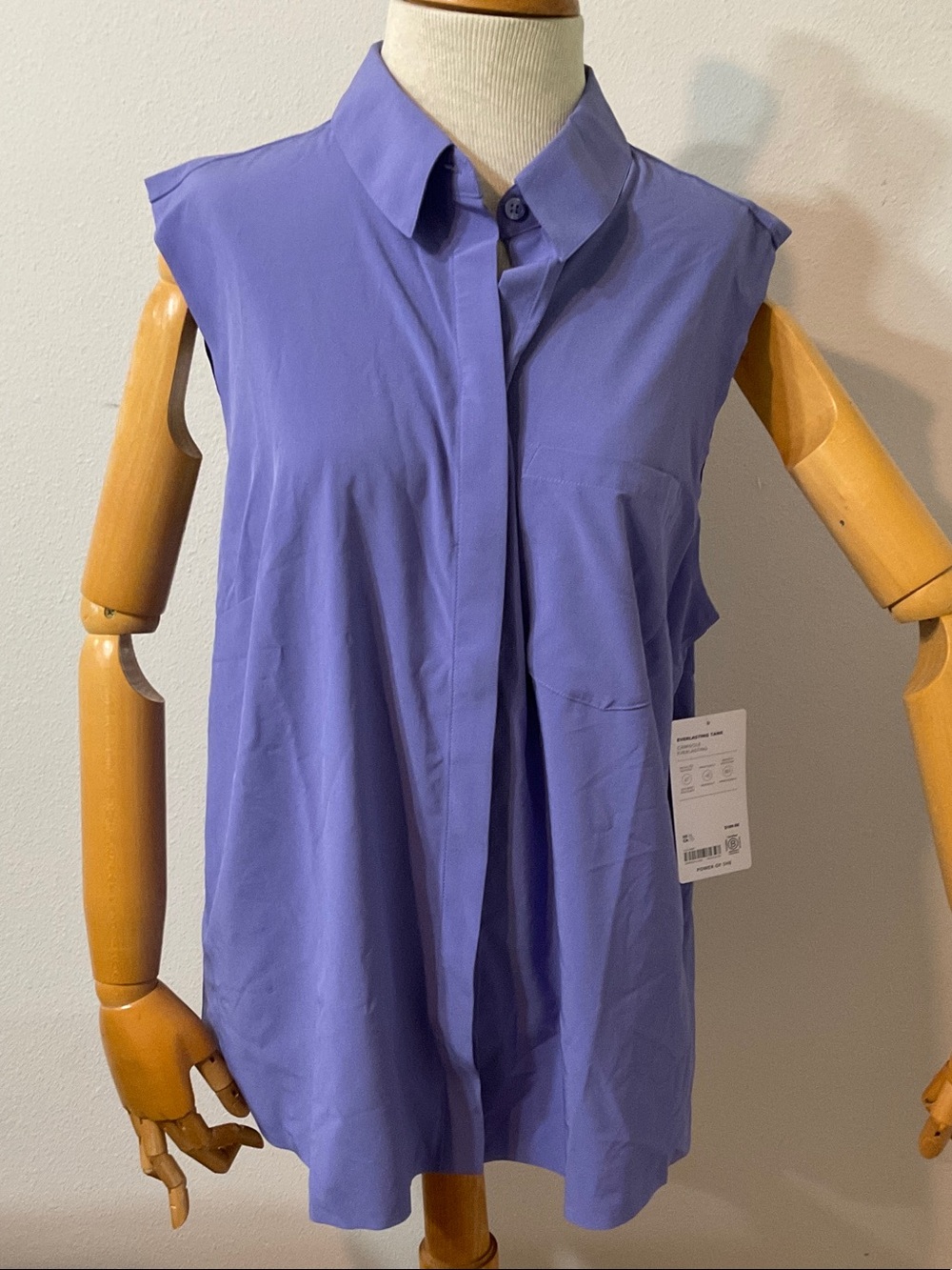 Athleta Sleeveless Collared Blouse in Periwinkle